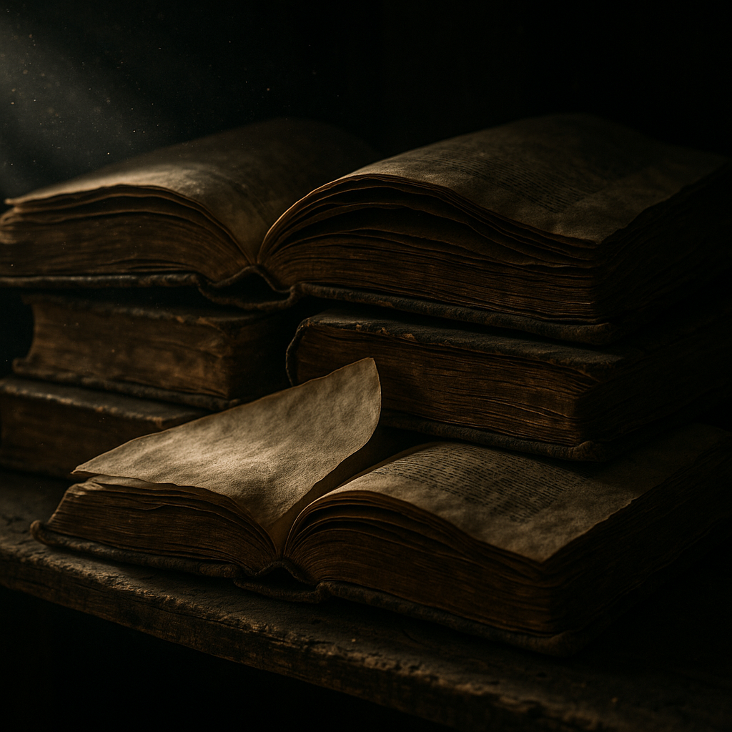 Close-up of aged mythology books on a shadowy wooden shelf, evoking the best mythology retelling novels uk 2026